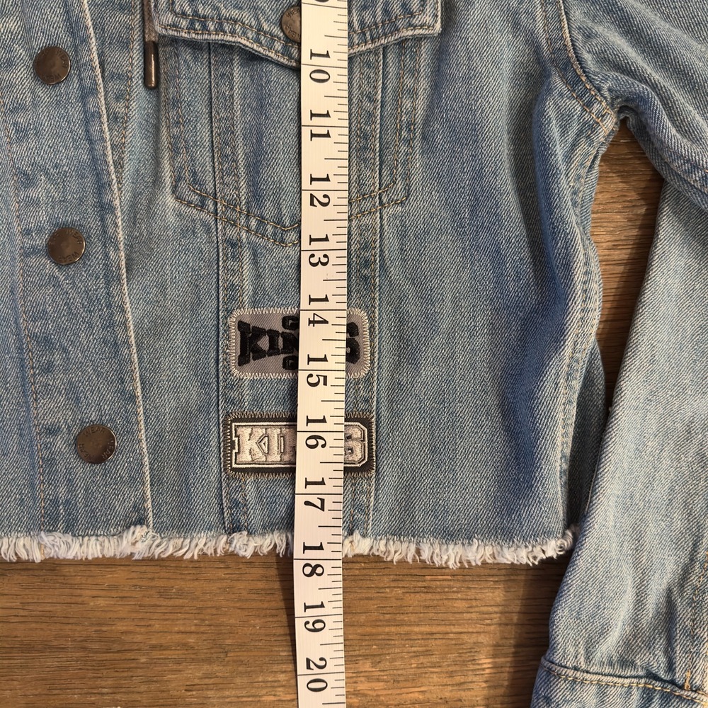 LA Kings Jean Jacket - Women's Crop Hooded Denim Jacket-WEAR by Erin Andrews-XS - Picture 9 of 16